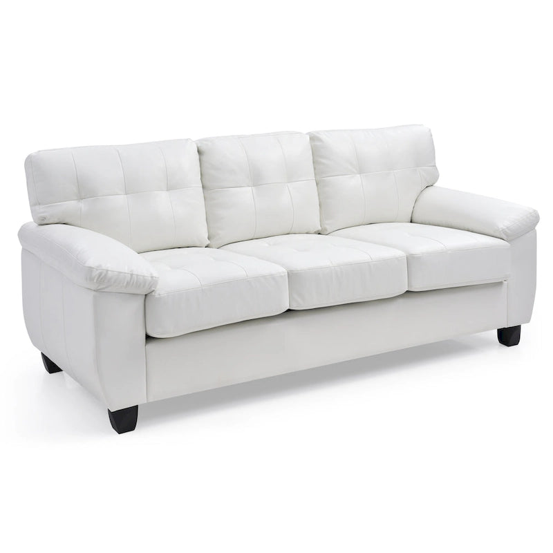 Faux Leather Sofa with Pillowtop Arms