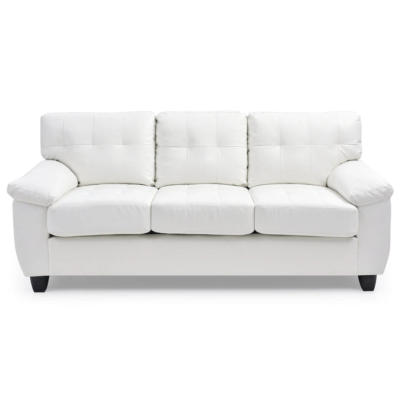 Faux Leather Sofa with Pillowtop Arms