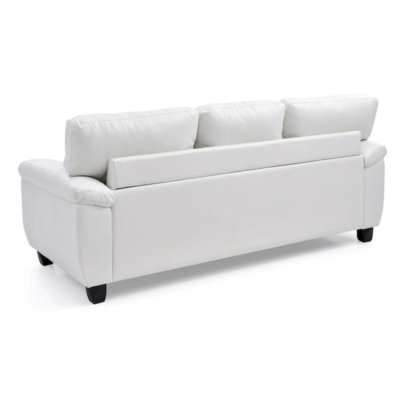 Faux Leather Sofa with Pillowtop Arms