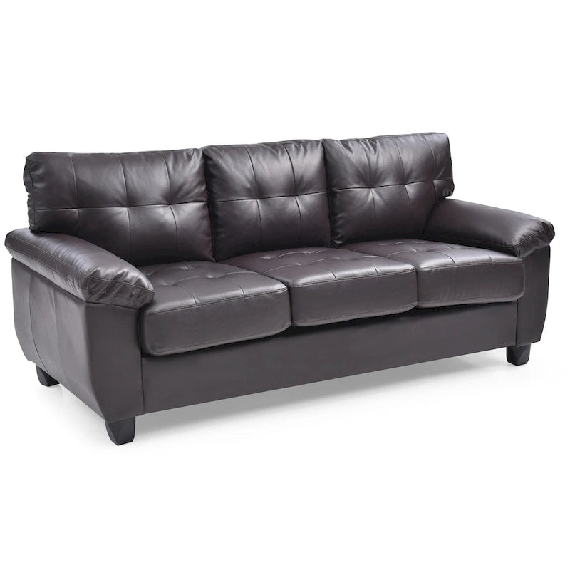 Faux Leather Sofa with Pillowtop Arms