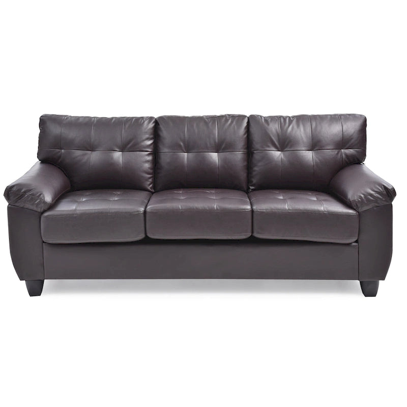 Faux Leather Sofa with Pillowtop Arms