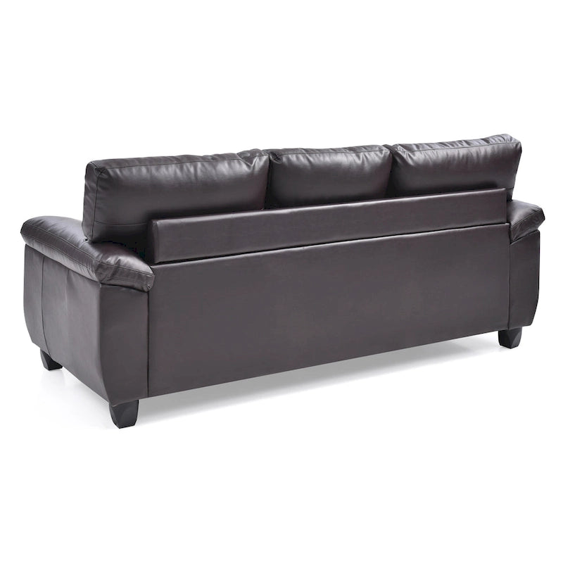 Faux Leather Sofa with Pillowtop Arms