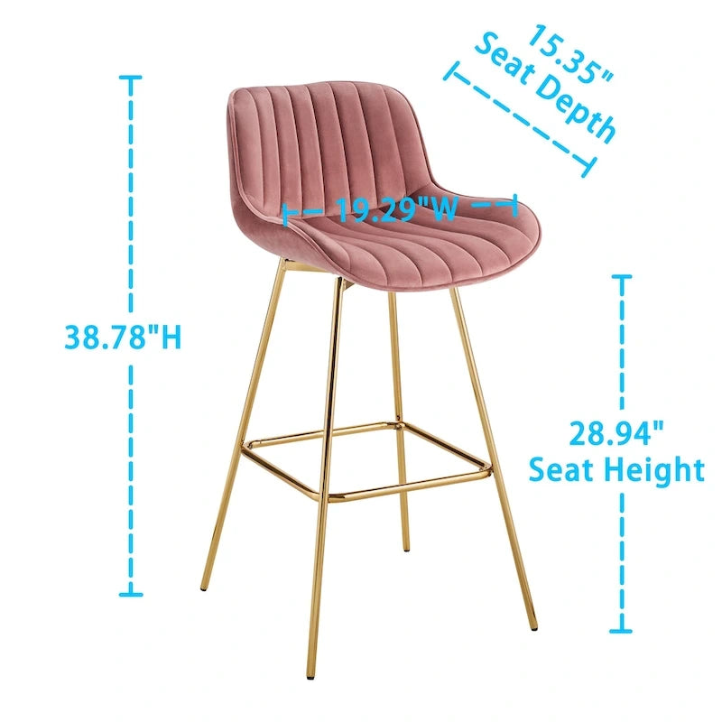 Modern Swivel Velvet Barstools (Pair)