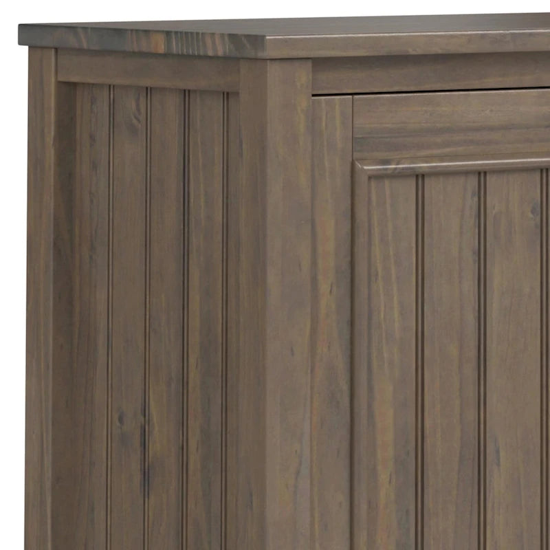 Solid Wood 32-inch Wide Contemporary Low Storage Cabinet in Smoky Brown - 14d x 32w x 31h