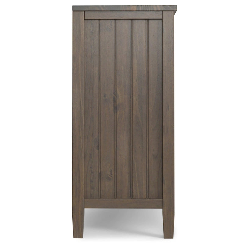 Solid Wood 32-inch Wide Contemporary Low Storage Cabinet in Smoky Brown - 14d x 32w x 31h