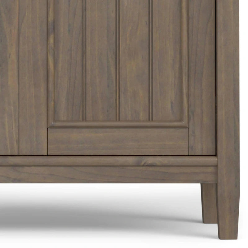 Solid Wood 32-inch Wide Contemporary Low Storage Cabinet in Smoky Brown - 14d x 32w x 31h