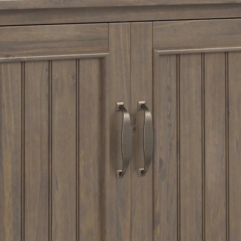 Solid Wood 32-inch Wide Contemporary Low Storage Cabinet in Smoky Brown - 14d x 32w x 31h
