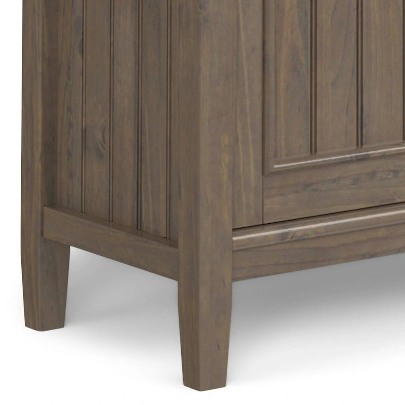 Solid Wood 32-inch Wide Contemporary Low Storage Cabinet in Smoky Brown - 14d x 32w x 31h