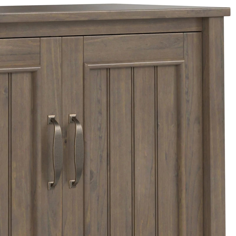 Solid Wood 32-inch Wide Contemporary Low Storage Cabinet in Smoky Brown - 14d x 32w x 31h