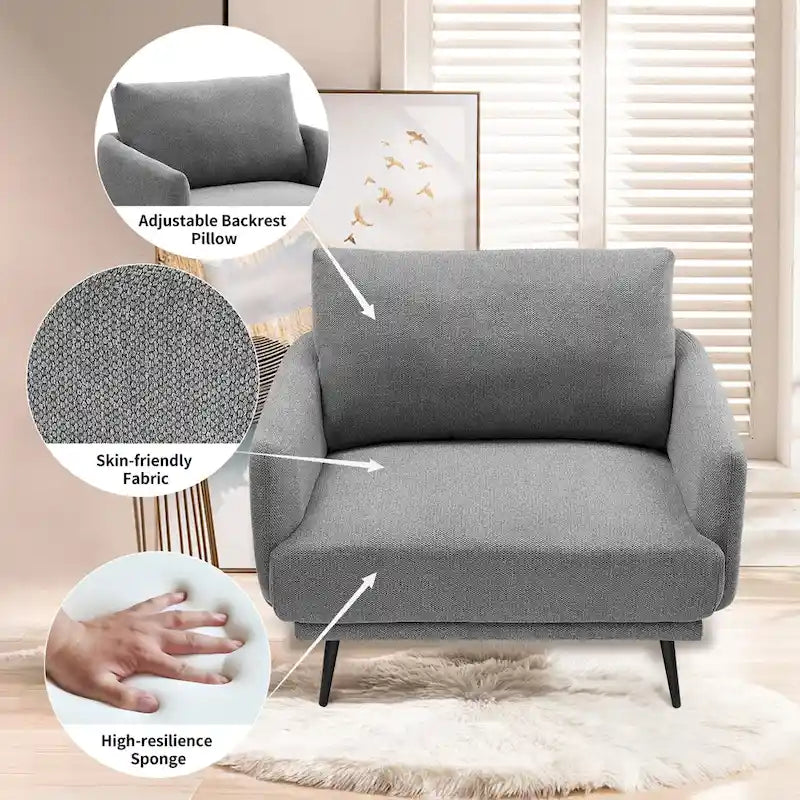 37.5W Oversized Armchair Leisure Sofa Accent Chair
