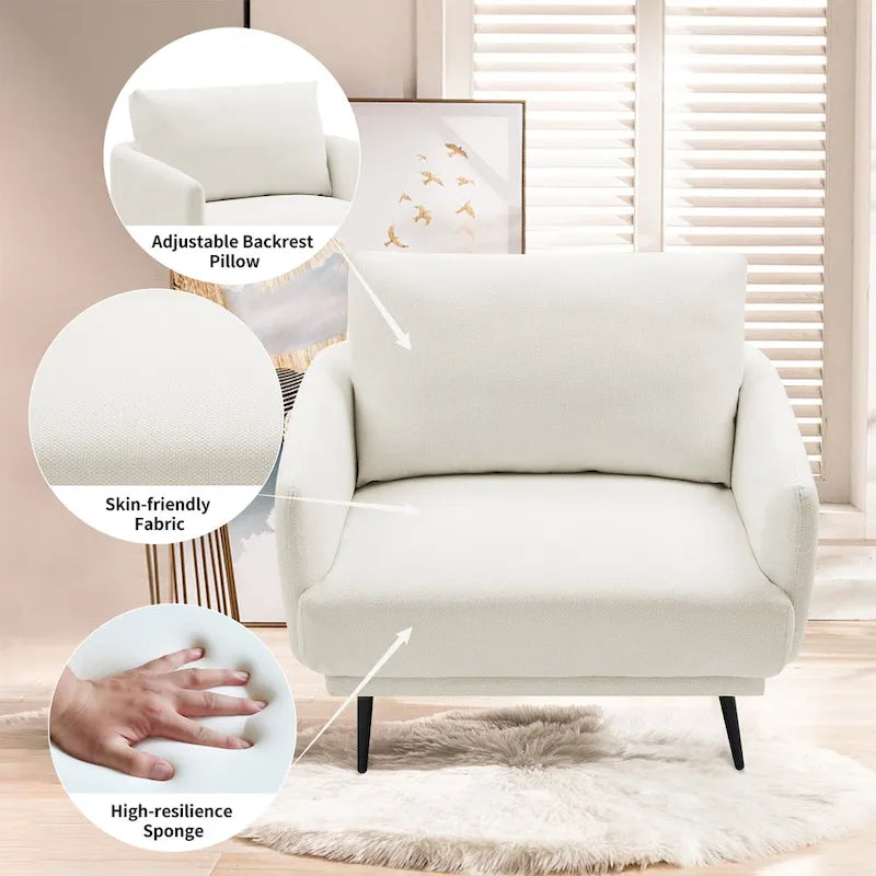 37.5W Oversized Armchair Leisure Sofa Accent Chair