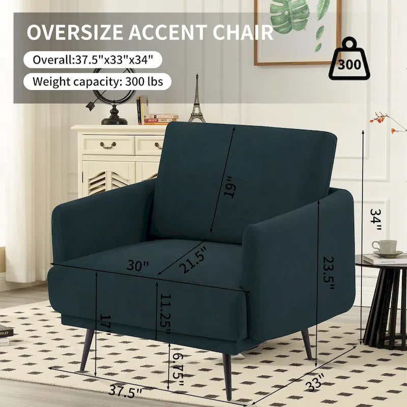 37.5W Oversized Armchair Leisure Sofa Accent Chair