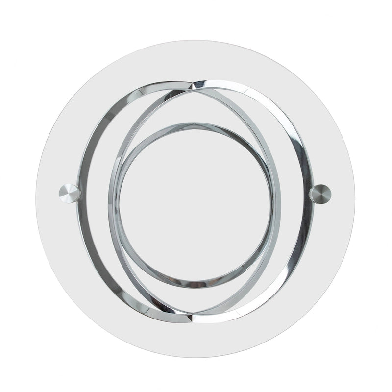 Galaxy Cross Base Tempered Glass Round Coffee Table