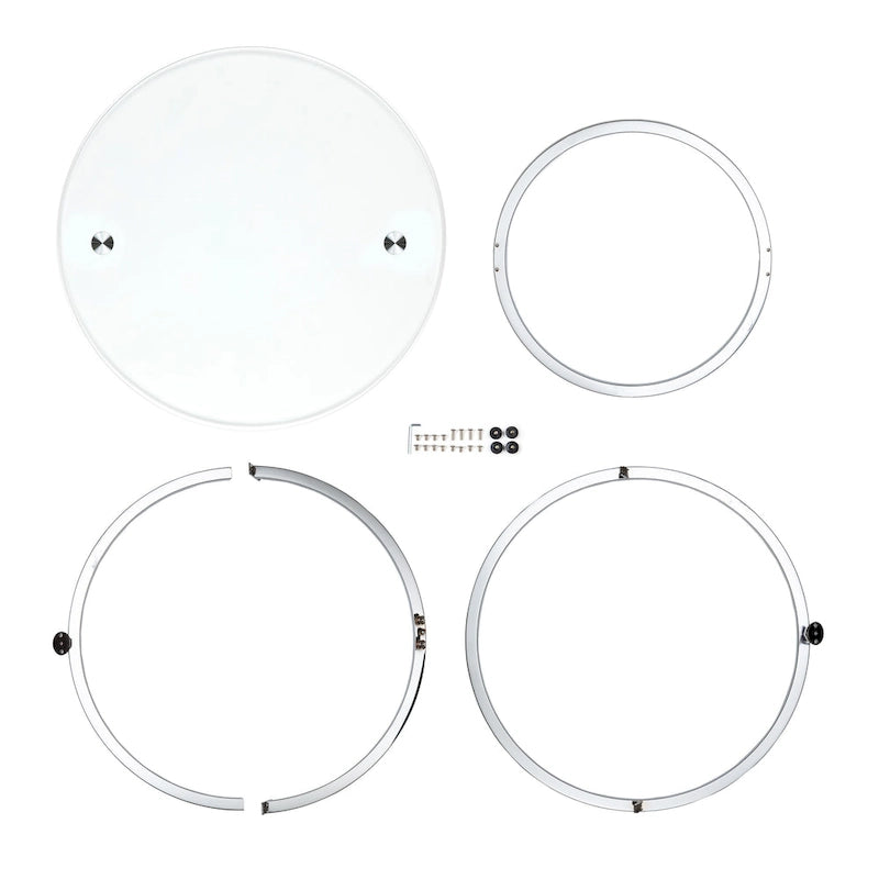 Galaxy Cross Base Tempered Glass Round Coffee Table