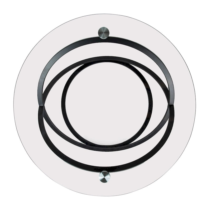 Galaxy Cross Base Tempered Glass Round Coffee Table