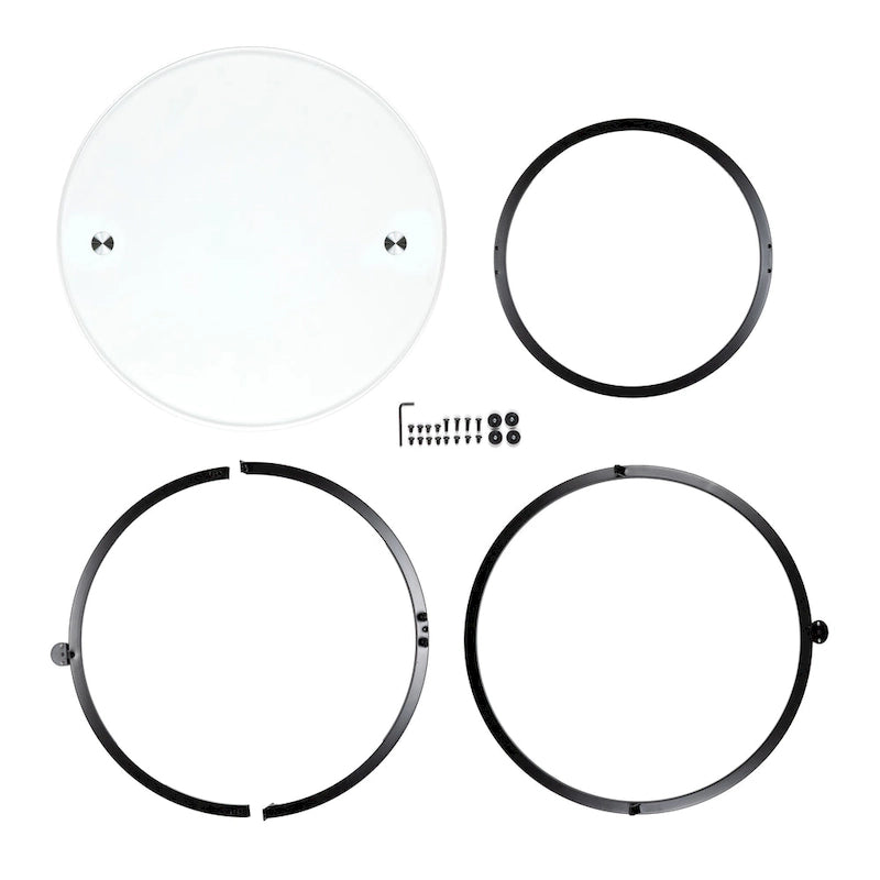 Galaxy Cross Base Tempered Glass Round Coffee Table