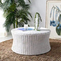 Dark Brown Wicker Ottoman
