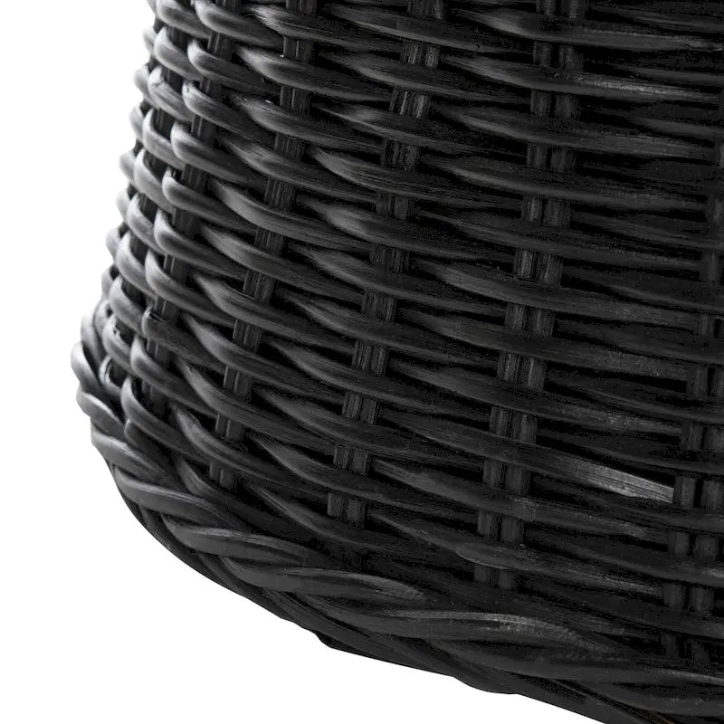 Dark Brown Wicker Ottoman