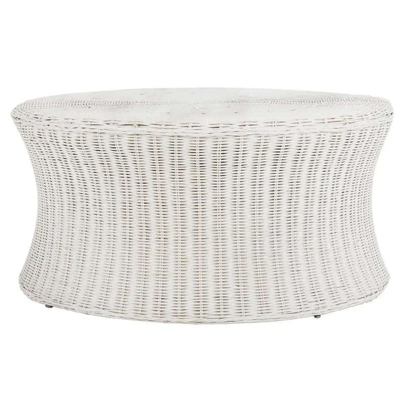 Dark Brown Wicker Ottoman