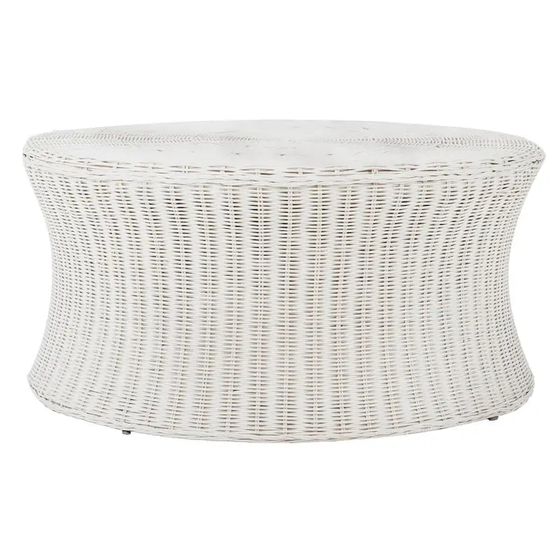 Dark Brown Wicker Ottoman