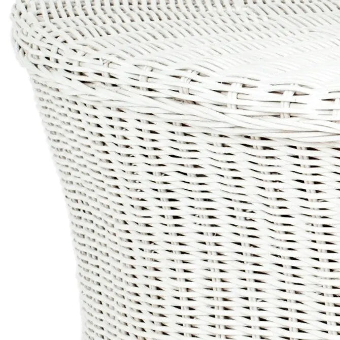 Dark Brown Wicker Ottoman
