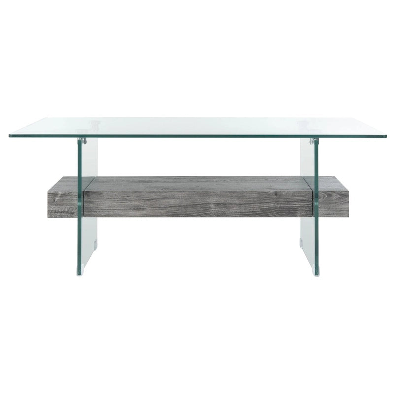 Modern Glass Coffee Table - 43.3 x 23.6 x 16.5 - 43W x 24D x 17H
