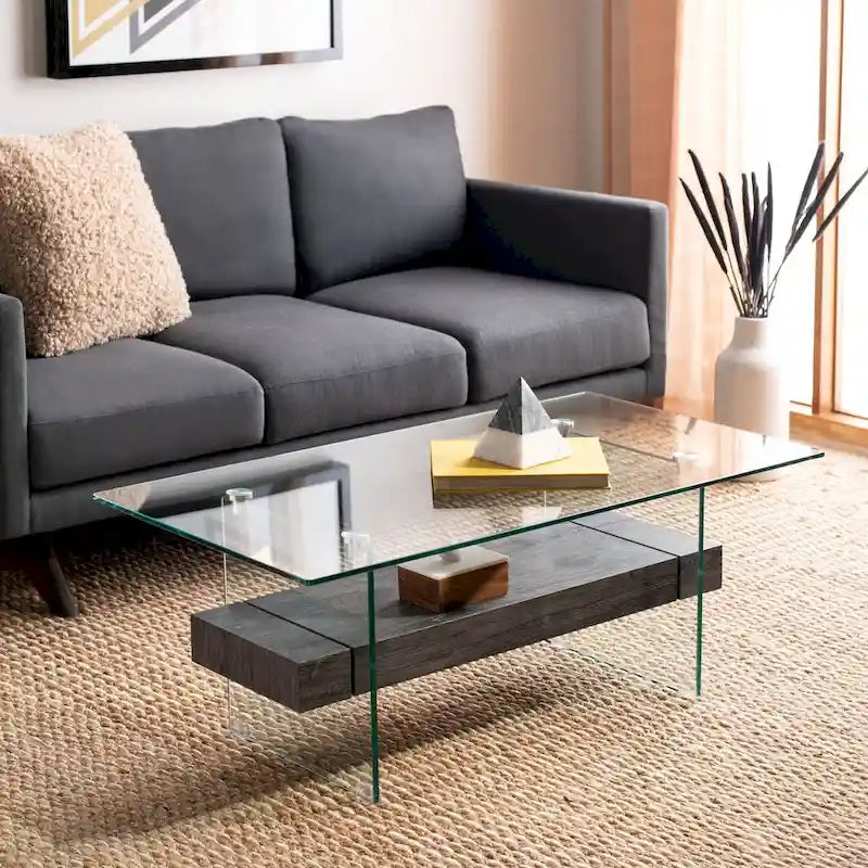 Modern Glass Coffee Table - 43.3 x 23.6 x 16.5 - 43W x 24D x 17H