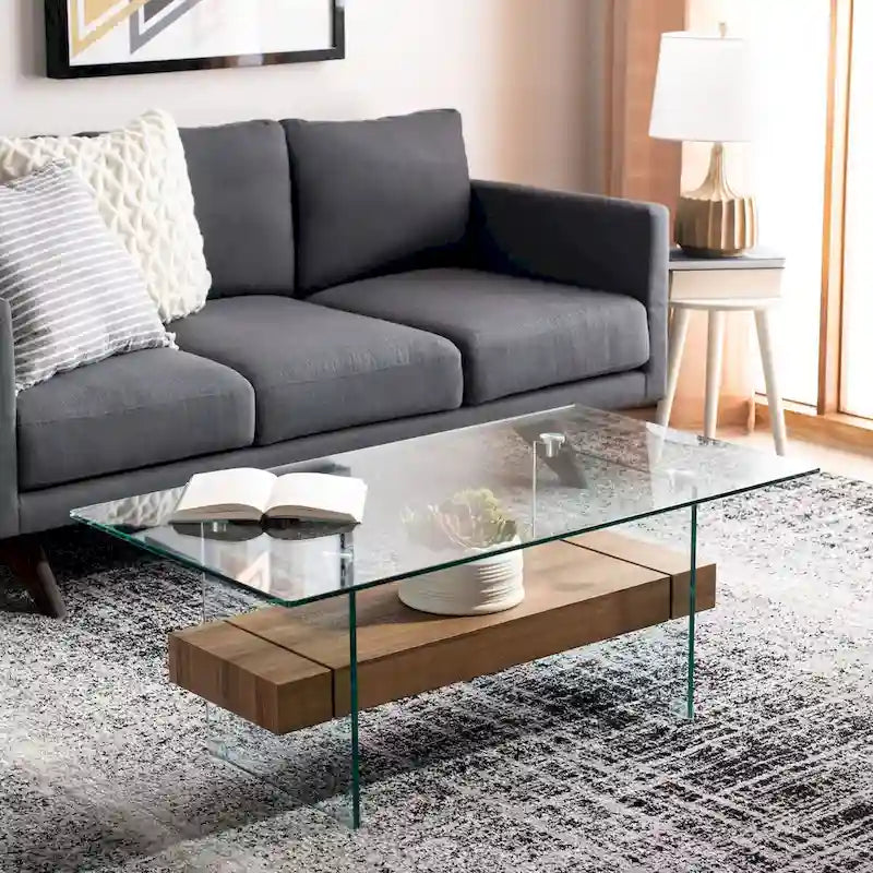 Modern Glass Coffee Table - 43.3 x 23.6 x 16.5 - 43W x 24D x 17H