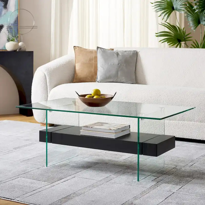 Modern Glass Coffee Table - 43.3 x 23.6 x 16.5 - 43W x 24D x 17H