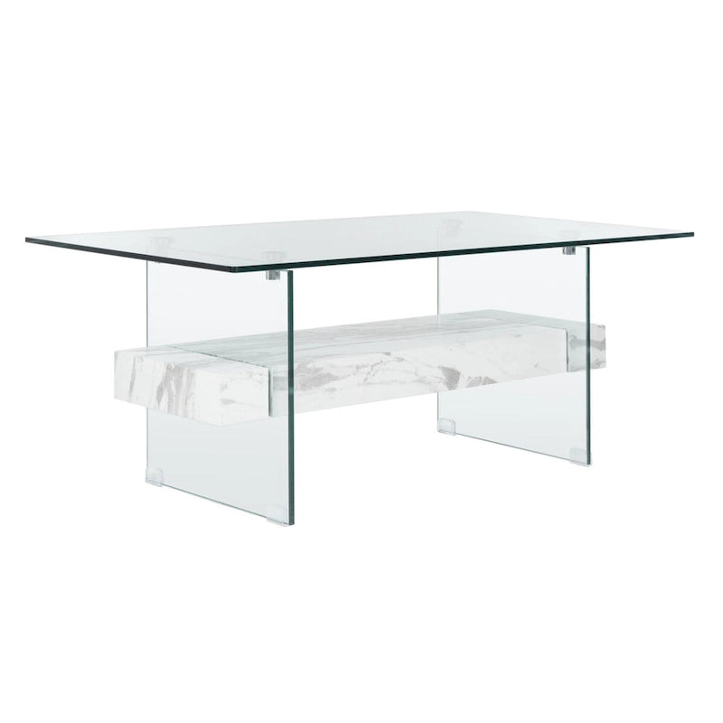 Modern Glass Coffee Table - 43.3 x 23.6 x 16.5 - 43W x 24D x 17H