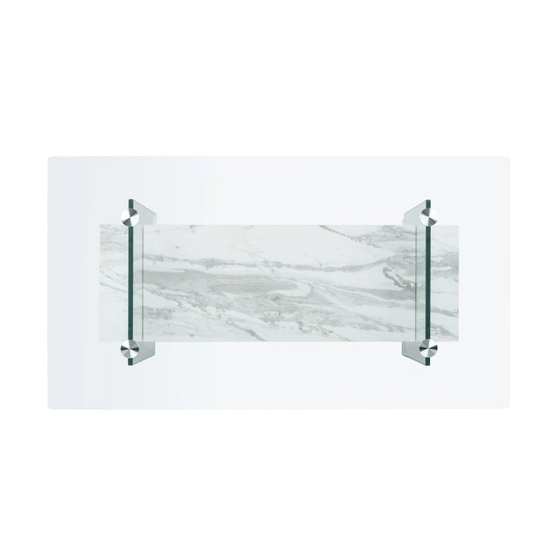 Modern Glass Coffee Table - 43.3 x 23.6 x 16.5 - 43W x 24D x 17H