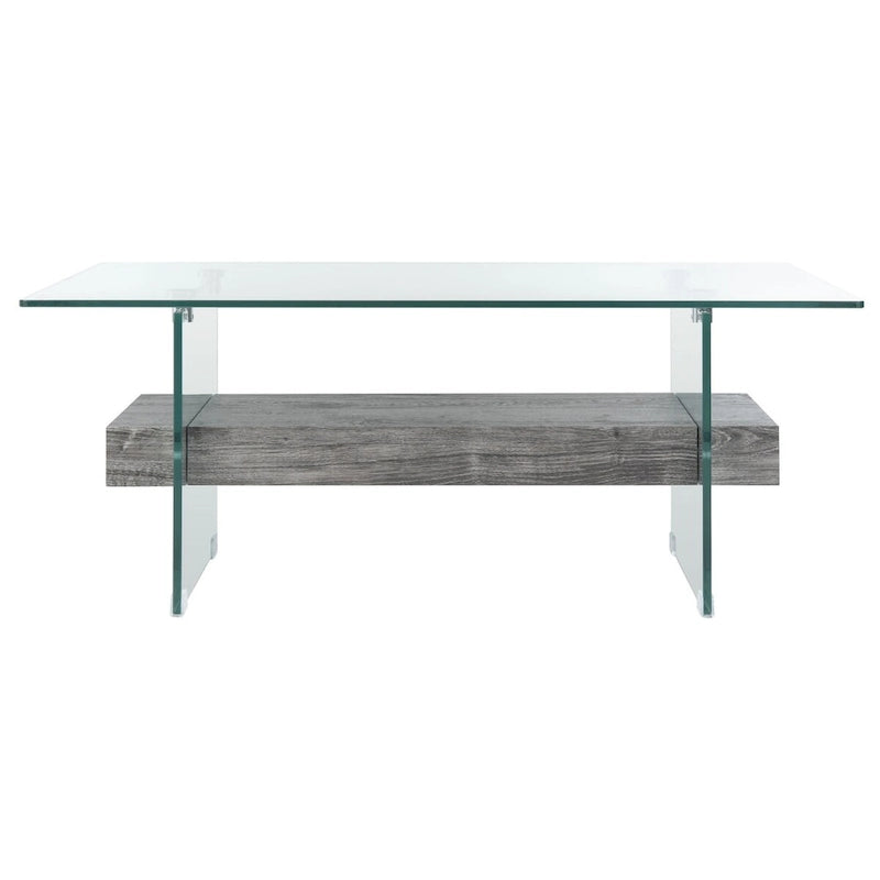 Modern Glass Coffee Table - 43.3 x 23.6 x 16.5 - 43W x 24D x 17H