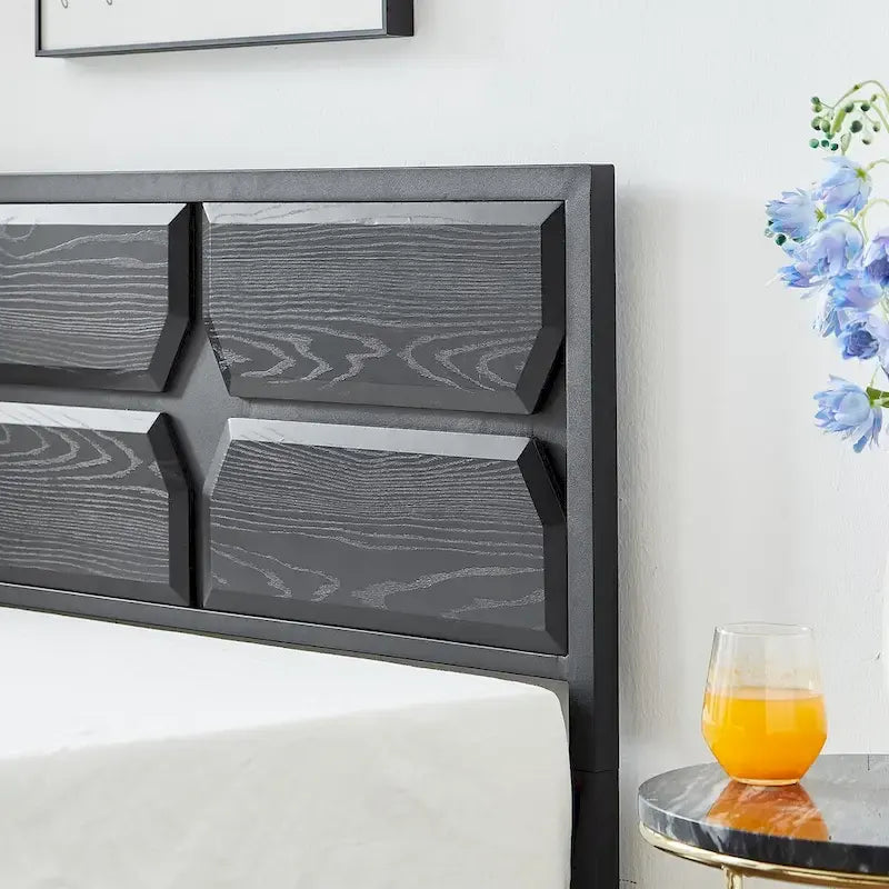 Twin/Full/Queen Platform Bed Frame with Wooden Headboard, No Box Spring Needed, Easy Assembly