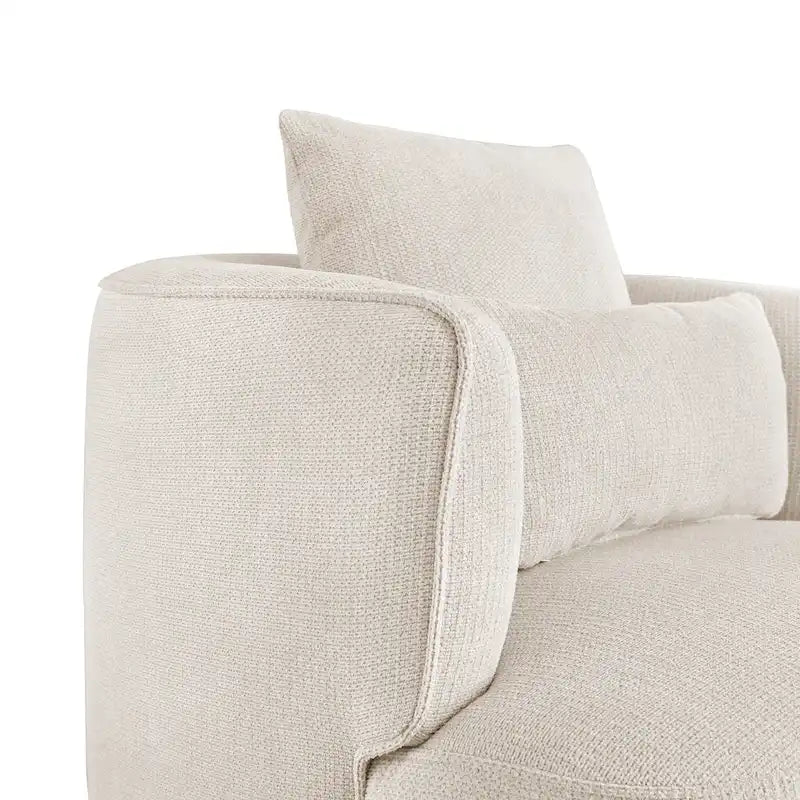 Swivel Accent Armchairs (Pair), Fabric Blend, Modern Barrel Chair - 32.7W x 32.7D x 26.8H