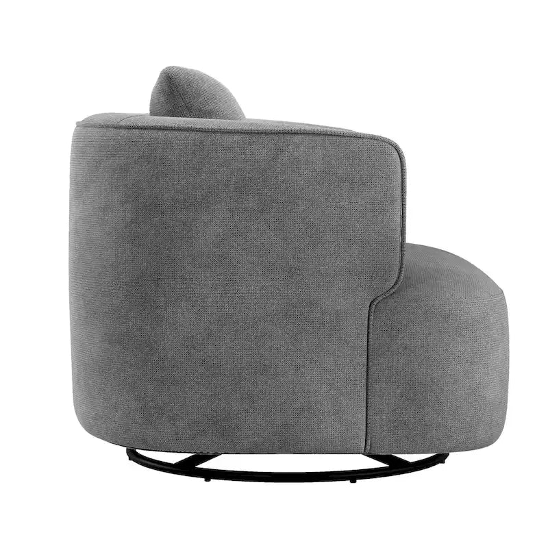 Swivel Accent Armchairs (Pair), Fabric Blend, Modern Barrel Chair - 32.7W x 32.7D x 26.8H