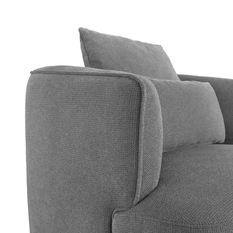 Swivel Accent Armchairs (Pair), Fabric Blend, Modern Barrel Chair - 32.7W x 32.7D x 26.8H