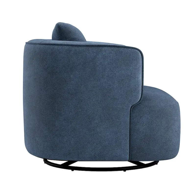 Swivel Accent Armchairs (Pair), Fabric Blend, Modern Barrel Chair - 32.7W x 32.7D x 26.8H