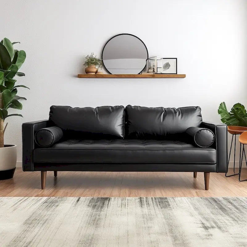 70-inch Vegan Leather Sofa