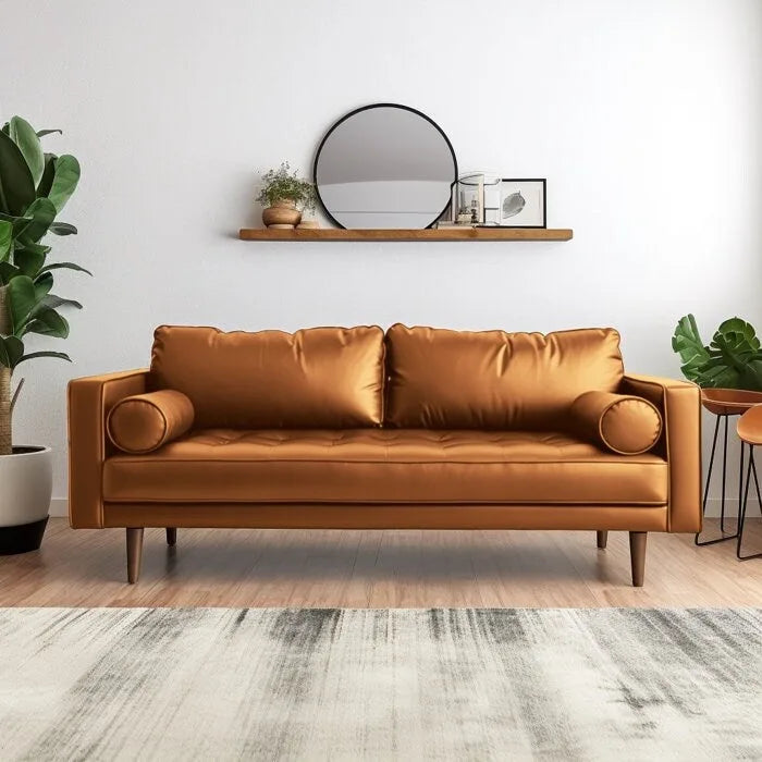 70-inch Vegan Leather Sofa