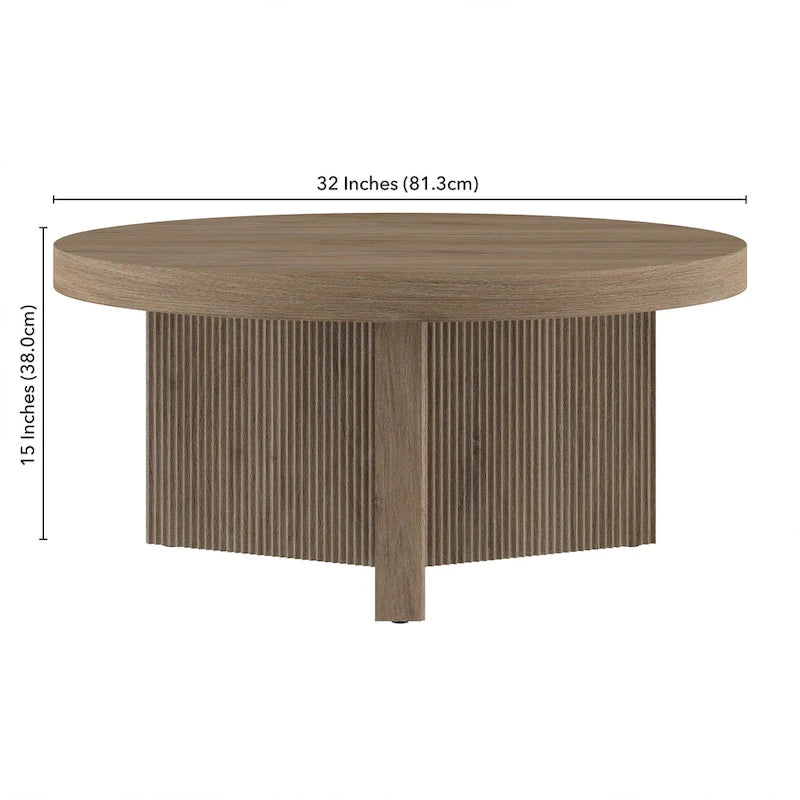 32-inch Wide Round Coffee Table