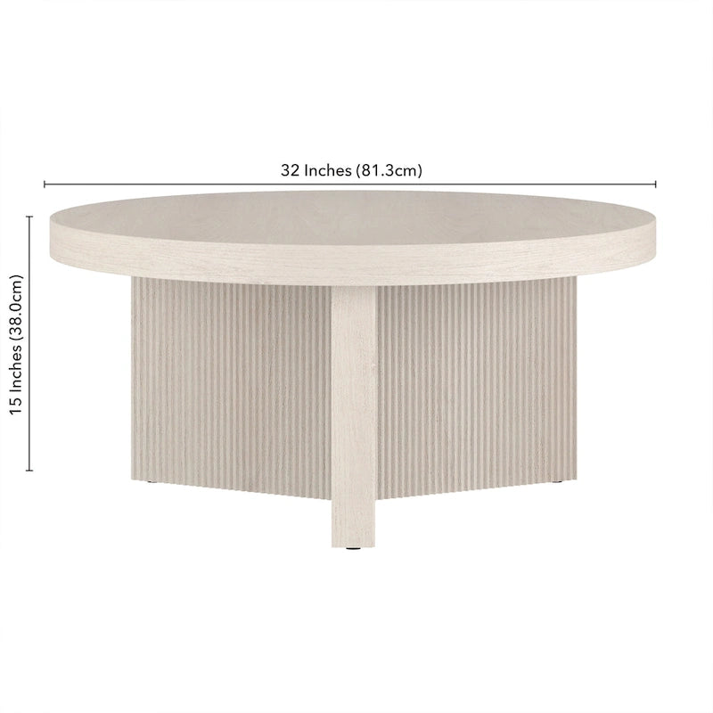 32-inch Wide Round Coffee Table