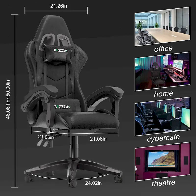 Ergonomic Gaming Chair Reclining High Back Swivel Rolling Computer Desk Chair with Headrest and Lumbar Support