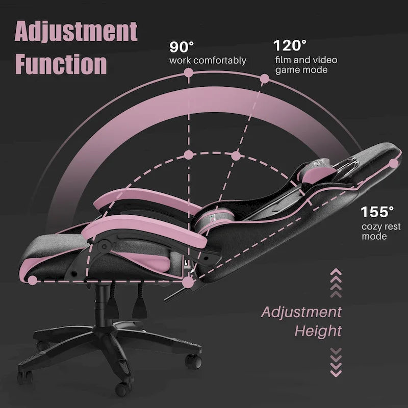 Ergonomic Gaming Chair Reclining High Back Swivel Rolling Computer Desk Chair with Headrest and Lumbar Support