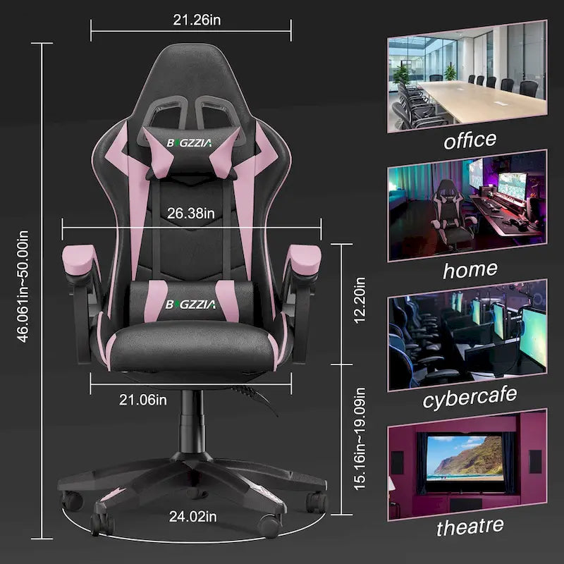 Ergonomic Gaming Chair Reclining High Back Swivel Rolling Computer Desk Chair with Headrest and Lumbar Support
