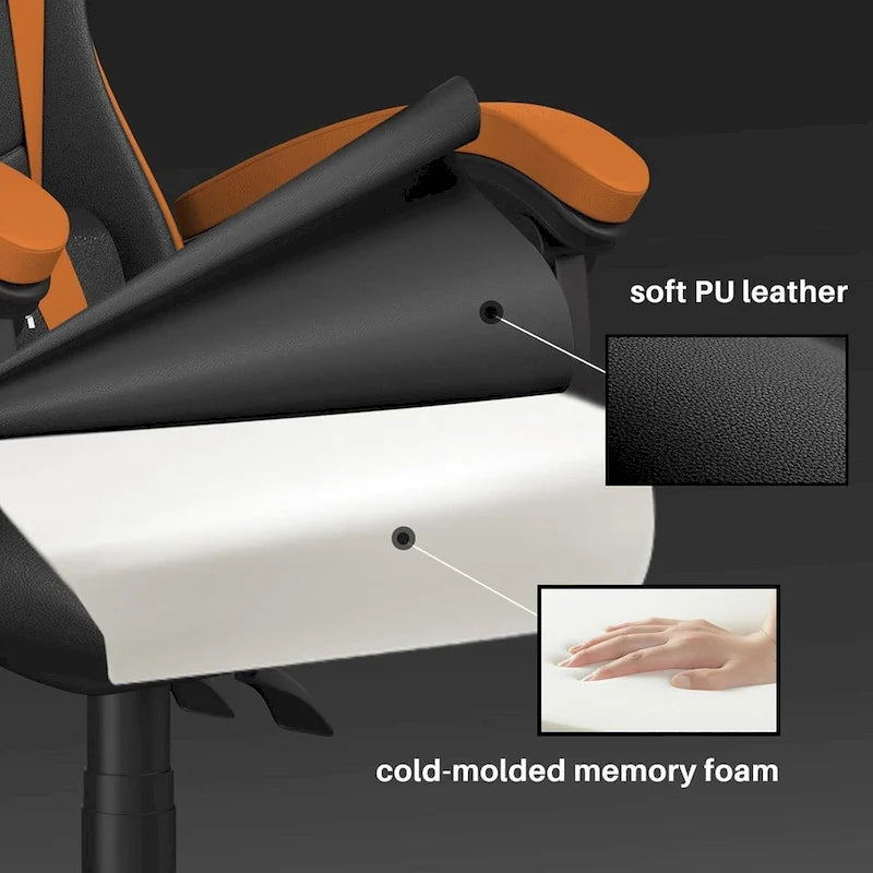 Ergonomic Gaming Chair Reclining High Back Swivel Rolling Computer Desk Chair with Headrest and Lumbar Support