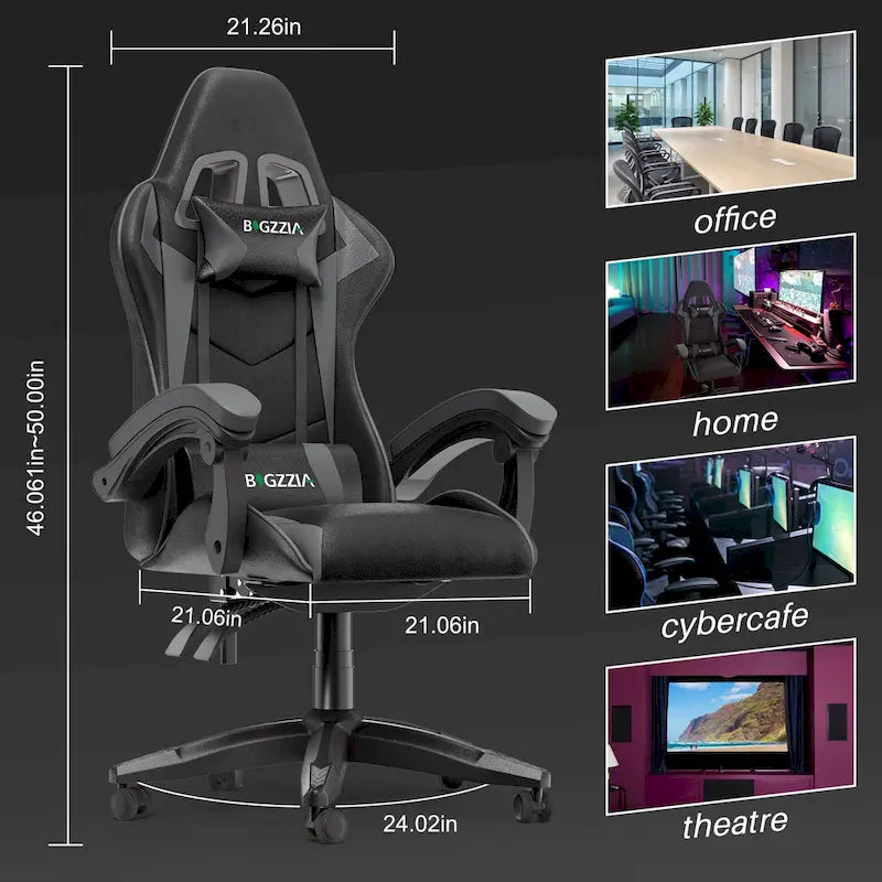 Ergonomic Gaming Chair Reclining High Back Swivel Rolling Computer Desk Chair with Headrest and Lumbar Support