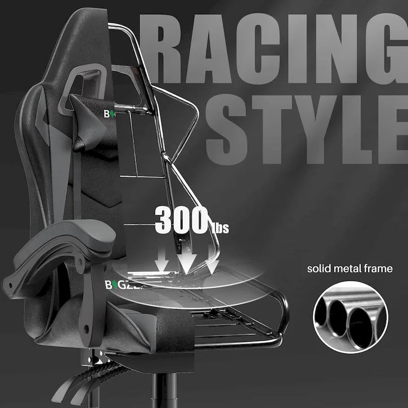 Ergonomic Gaming Chair Reclining High Back Swivel Rolling Computer Desk Chair with Headrest and Lumbar Support