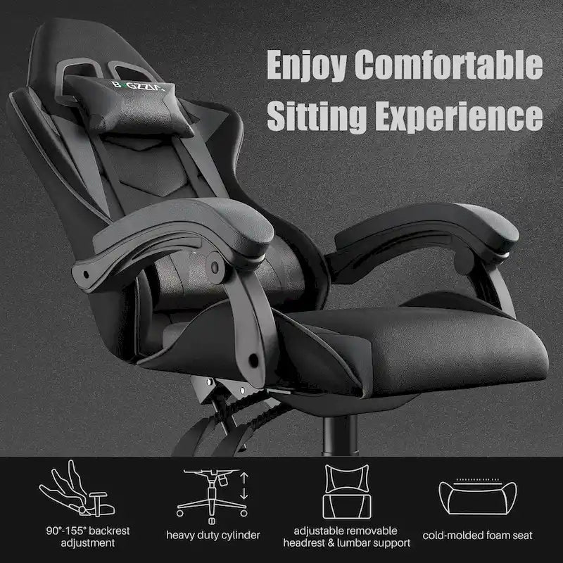 Ergonomic Gaming Chair Reclining High Back Swivel Rolling Computer Desk Chair with Headrest and Lumbar Support