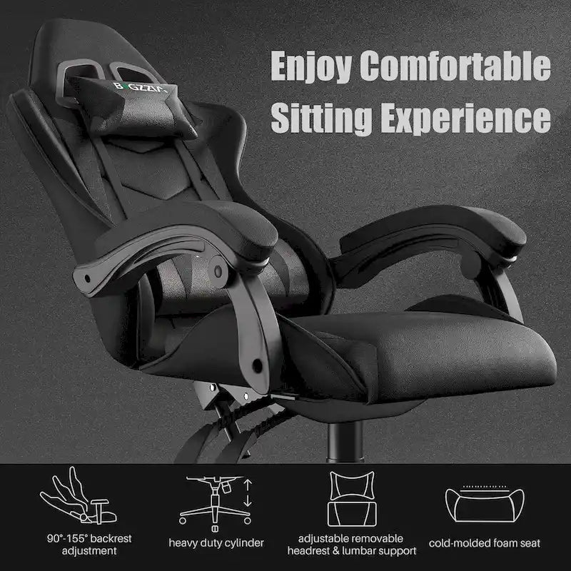 Ergonomic Gaming Chair Reclining High Back Swivel Rolling Computer Desk Chair with Headrest and Lumbar Support