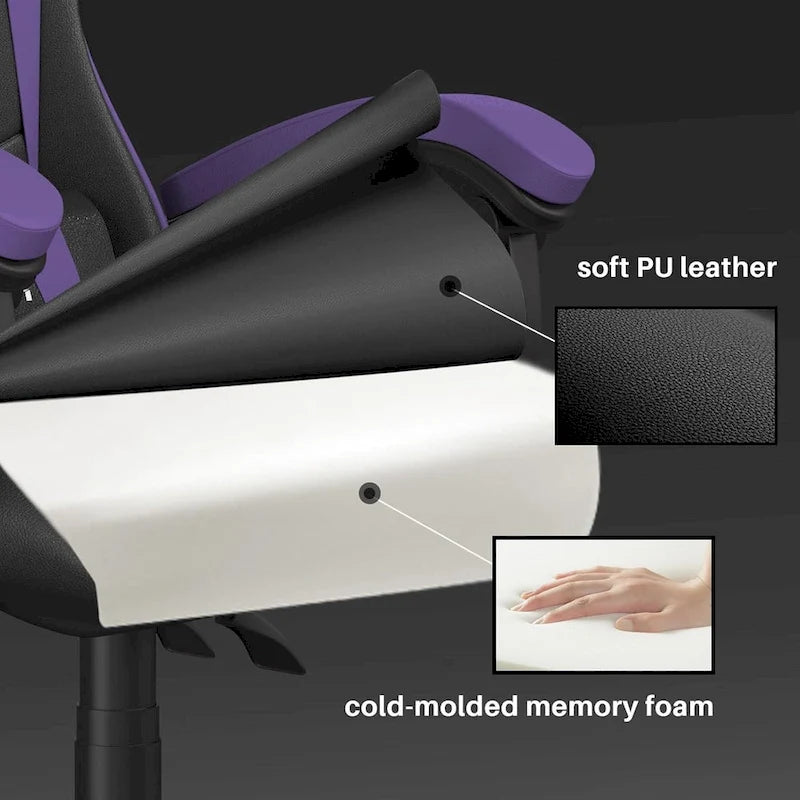 Ergonomic Gaming Chair Reclining High Back Swivel Rolling Computer Desk Chair with Headrest and Lumbar Support